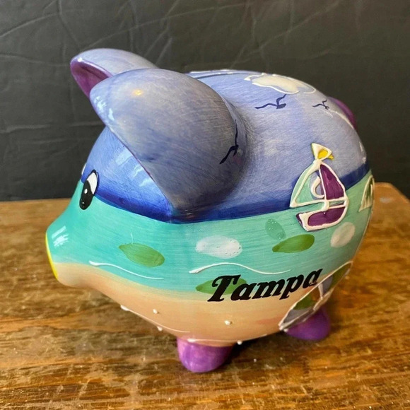 Tampa Cute Multi Color Print Piggy Bank - Picture 1 of 6